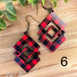 Red Plaid Earrings