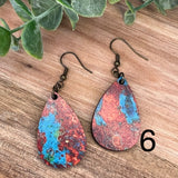 Copper Print Earrings