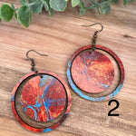 Copper Print Earrings