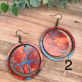 Copper Print Earrings