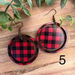 Red Plaid Earrings