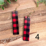 Red Plaid Earrings