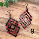 Red Plaid Earrings