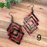 Red Plaid Earrings