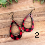 Red Plaid Earrings