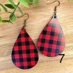 Red Plaid Earrings